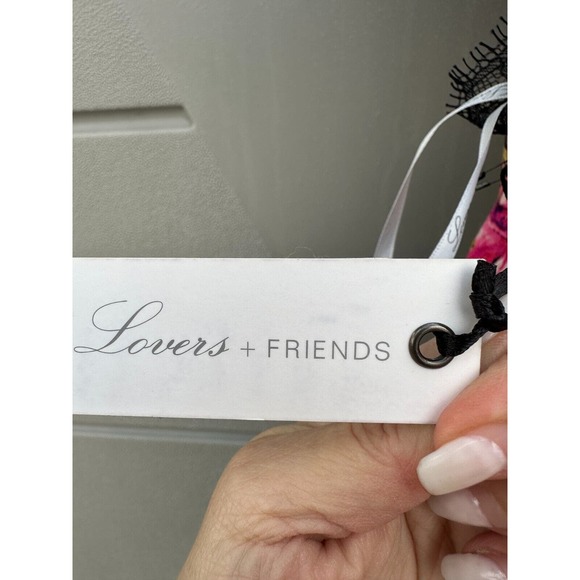 Lovers + Friends Multicolor Lace Trim V Back Floral Bahia Babydoll Dress Size S - Picture 11 of 11